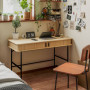 Skrivbord Phoenix Retrostil, Förvaringsfack, Stålben, 120 x 60 x 76,5 cm, ek svart