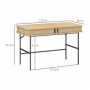 Skrivbord Phoenix Retrostil, Förvaringsfack, Stålben, 120 x 60 x 76,5 cm, ek svart
