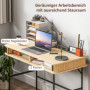 Skrivbord Phoenix Retrostil, Förvaringsfack, Stålben, 120 x 60 x 76,5 cm, ek svart