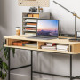 Skrivbord Phoenix Retrostil, Förvaringsfack, Stålben, 120 x 60 x 76,5 cm, ek svart