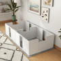Hundlåda Delbar i 2 Rum 196 x 96 x 48 cm, vit