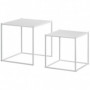 Soffbord Set om 2 Modern Design Vit 40 x 40 x 40 cm