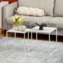 Soffbord Set om 2 Modern Design Vit 40 x 40 x 40 cm