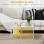Soffbord Set om 2 Modern Design Vit 40 x 40 x 40 cm