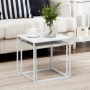 Soffbord Set om 2 Modern Design Vit 40 x 40 x 40 cm