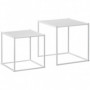 Soffbord Set om 2 Modern Design Vit 40 x 40 x 40 cm