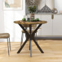 Köksbord - Matbord 2 Personer Rund 78 x 78 x 75 cm Rustik Brun Trä