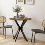 Köksbord - Matbord 2 Personer Rund 78 x 78 x 75 cm Rustik Brun Trä