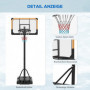 Basketkorg med Höjdjusterbart Ställning 182-213 cm Metallram