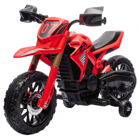 Elmotorcykel för Barn 3-8 år med Träningshjul Röd