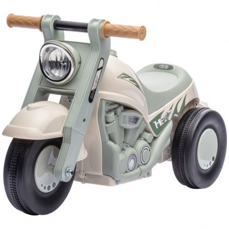 Gåbil Motorcykel med Musikfunktion Grön / Krämvit
