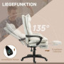 Ergonomisk Kontorsstol med Massagefunktion, Fotstöd Krämvit Linne