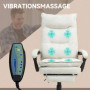 Ergonomisk Kontorsstol med Massagefunktion, Fotstöd Krämvit Linne