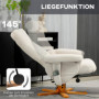 Avslappningsfåtölj med Massage och Fotpall 145° Lutning Krämvit Lin...