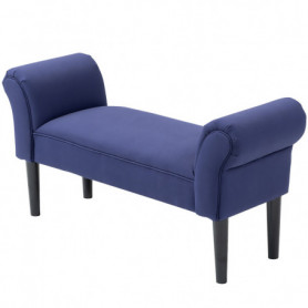 Sittbänk - Sängbänk Robust Konstruktion Blå Linne 102 x 36 x 51 cm