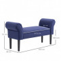 Sittbänk - Sängbänk Robust Konstruktion Blå Linne 102 x 36 x 51 cm