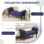 Sittbänk - Sängbänk Robust Konstruktion Blå Linne 102 x 36 x 51 cm
