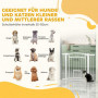 Hundgrind Justerbar Bredd 76–104 cm med Kattdörr Vit