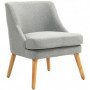 Fåtölj Modern Design Ljusgrå med Ek Ben