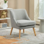 Fåtölj Modern Design Ljusgrå med Ek Ben