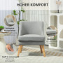 Fåtölj Modern Design Ljusgrå med Ek Ben