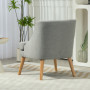 Fåtölj Modern Design Ljusgrå med Ek Ben