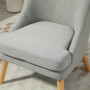 Fåtölj Modern Design Ljusgrå med Ek Ben