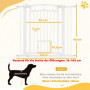 Hundgrind Justerbar Bredd 76–104 cm med Kattdörr Vit