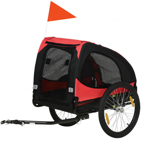Cykelvagn till Hund Hopfällbar 140 x 71 x 83 cm, röd