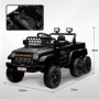 4x4 Elbil för barn 3-8 år med 6-hjul, Flakyta Förvaring, Svart