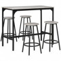 Barbord set med 4 Barstolar Svart Grå Industriell Design