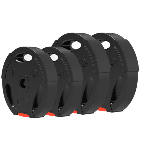 Viktskivor 4 st 2 x 7,5 kg och 2 x 5 kg, Svart