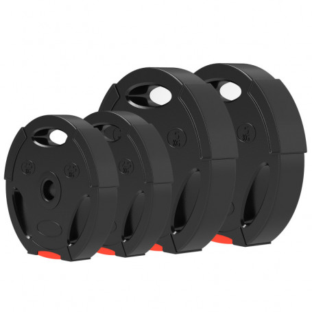 Viktskivor 4 st 2 x 5 kg och 2 x 2,5 kg, svart