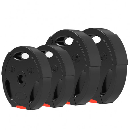 Viktskivor 4 st 2 x 10 kg och 2 x 5 kg, Svart