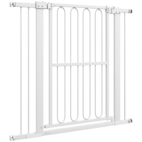 Hundgrind Justerbar Träram 76–104 x 94 cm Vit