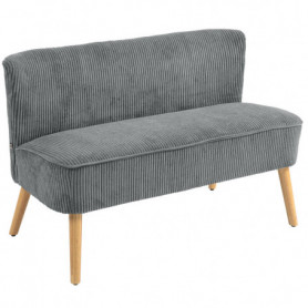 Loungesoffa 2-sits Elegant Scandi-design 117 x 56,5 x 77 cm, Grå