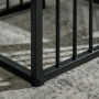 Soffbord 2 Delar Set Marmorlook med Robust Stålram Vit Svart