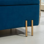 Bänk med Förvaringsutrymme Sammet Mörkblå med Guld Ben 100 x 40 x 4...