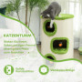Kattgrotta 76 cm (H) Klöspelare Grön/Gräddvit