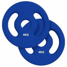 Viktskivor med handtag 2×4 kg (8 kg), 2-pack – 25 mm hål för hantel...