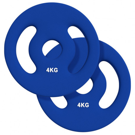 Viktskivor med Handtag 2 x 4 kg Blå