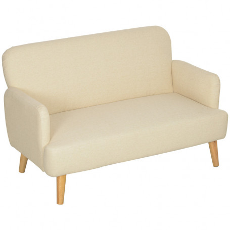 Kompakt Soffa 2-sits Sammet krämvit 130x74x79 cm