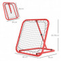 Football Rebounder Net Vikbar Metall 78 x 84 x 65-78 cm Röd