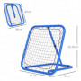Football Rebounder Net Vikbar Metall 78 x 84 x 65-78 cm Blå