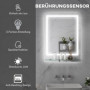 Badrumsspegel med LED-belysning, Glashylla 70 x 50 cm