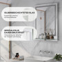 Badrumsspegel med LED-belysning, Glashylla 70 x 50 cm