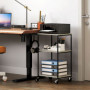 Skrivarställ med 3 Nivåer på Hjul - Greige Svart