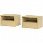 2-pack Sängbord Väggmonterad Ek 45 x 35 x 27,5 cm