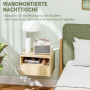 2-pack Sängbord Väggmonterad Ek 45 x 35 x 27,5 cm