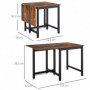 Fällbart Matbord 2-4 Personer Industriellt Design Metall Ben Vintage Brun